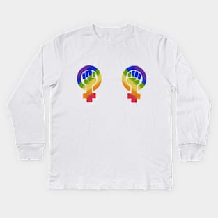 Feminist Symbol Rainbow Tata Tee Kids Long Sleeve T-Shirt